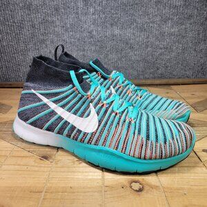 Nike Free Train Force Flyknit Shoes Men’s Size 13 Mango Hyper Jade FLAW